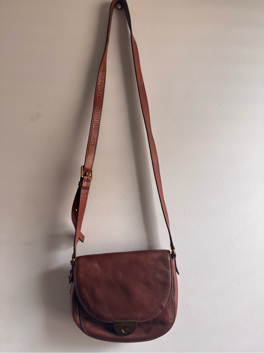 Fossil Brown Leather Crossbody Bag - Everyday Carry